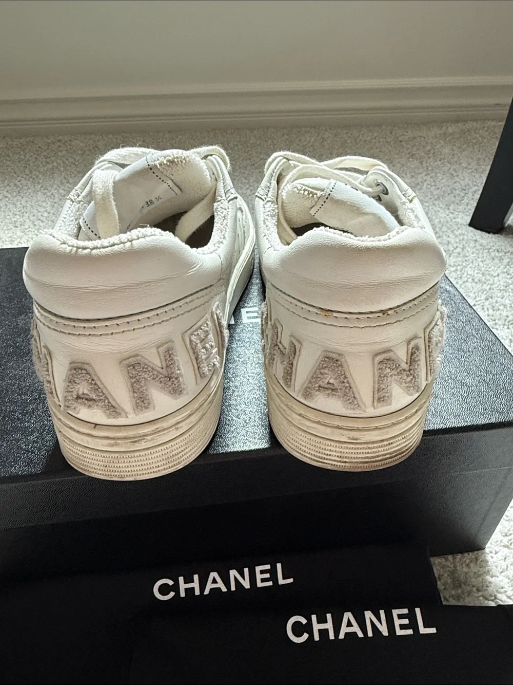 Chanel White Sneakers 38.5